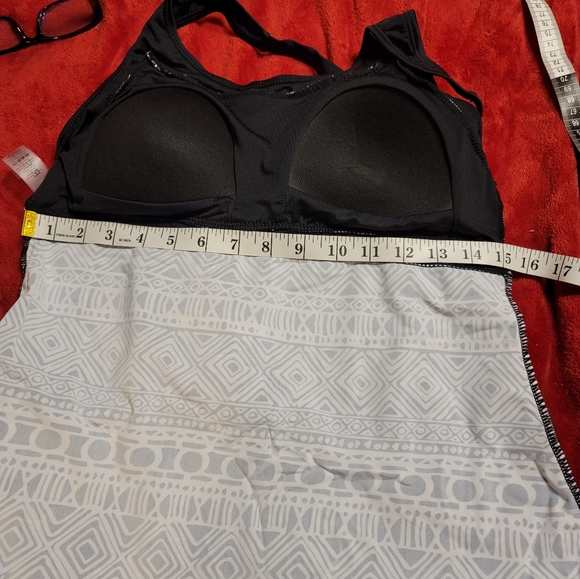 STRAPPY Back Built In Bra Boy Short Tankini swim Bathing Suit Size XL - Picture 7 of 8